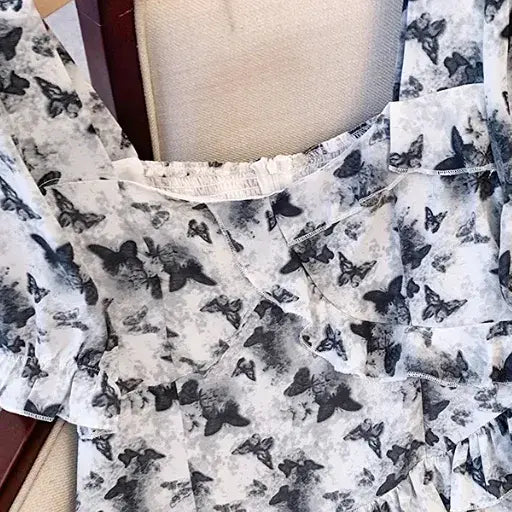 Plus Size Sommerkleid mit eckigem Ausschnitt, Puffärmeln und Blumenmuster, gestuft - image 3