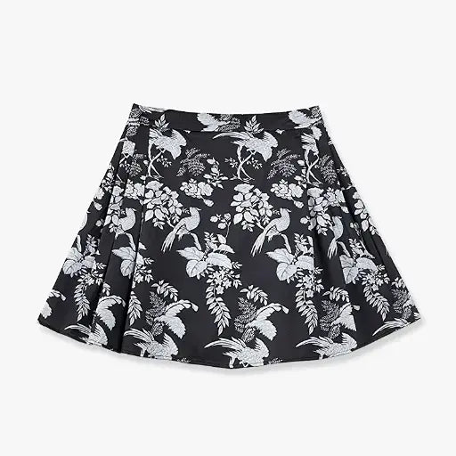 Sommer-Set in Übergröße: Zweiteiliges Set aus Oberteil mit Stehkragen und Froschknopfleiste sowie Rock mit Blumenmuster - Minirock - 6XL - image 2