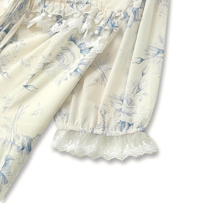 Sommerkleid mit eckigem Ausschnitt, kurzen Puffärmeln, Spitzenbesatz und Stufenrock - image 3