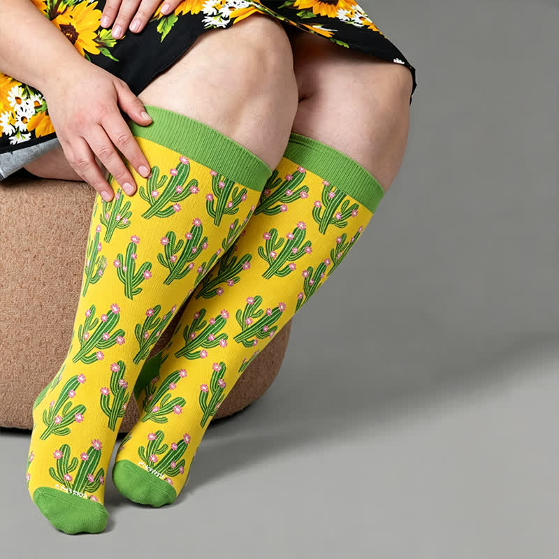 Kompressionsstrümpfe von Cactus Pop in Übergröße - Gelb - 4XL - image 1
