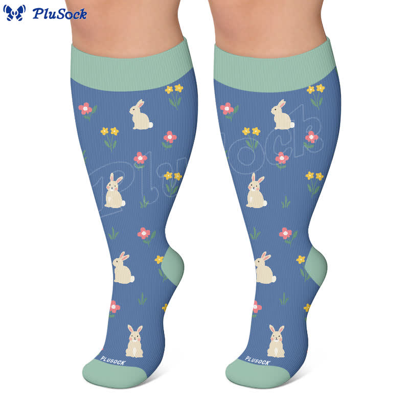 Plus Size Bunny Bloom Kompressionsstrümpfe - image 6
