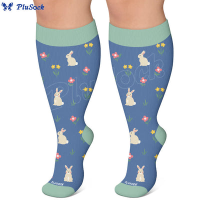 Plus Size Bunny Bloom Kompressionsstrümpfe - image 6