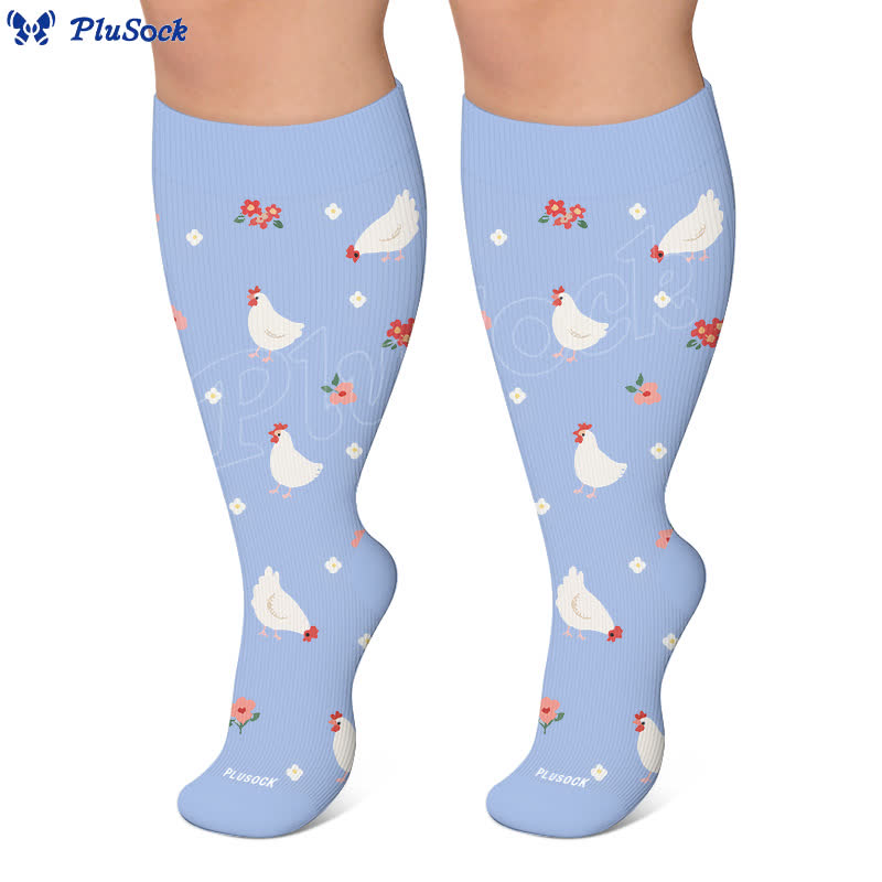 Plus Size Bunny Bloom Kompressionsstrümpfe - image 10