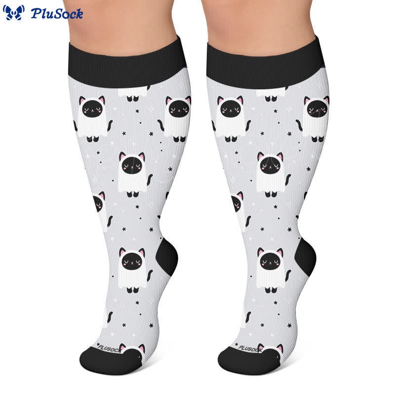 Plus Size Ghost Cat Kompressionsstrümpfe - image 6