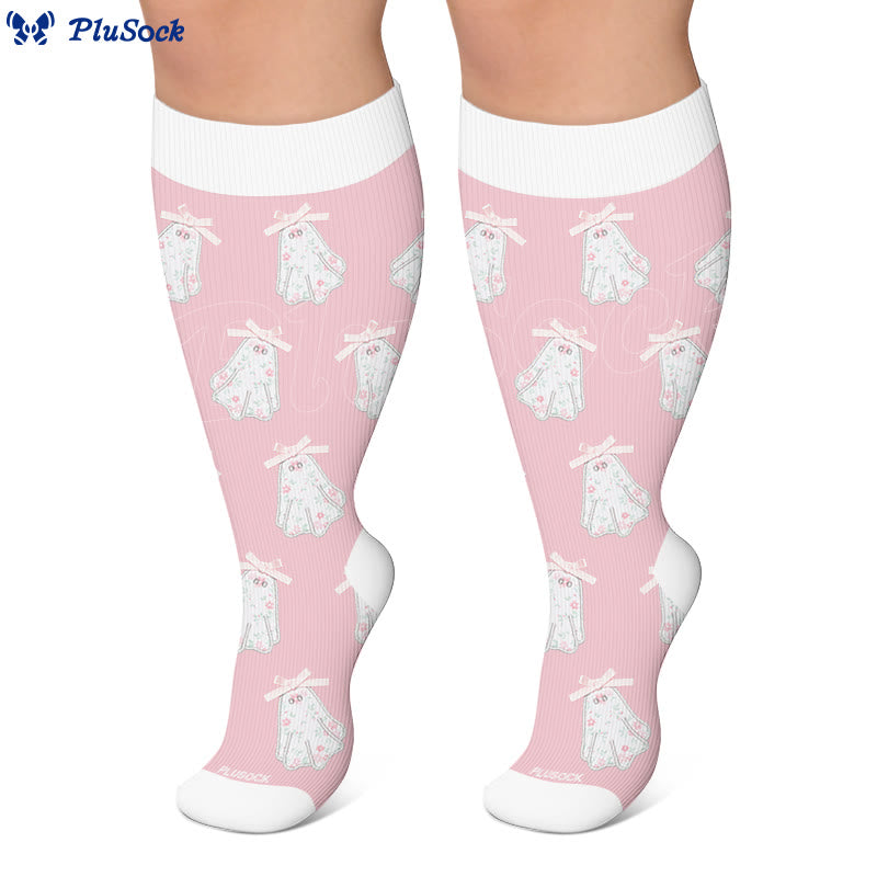 Plus Size Stripe Spider Ghost Kompressionsstrümpfe - image 6