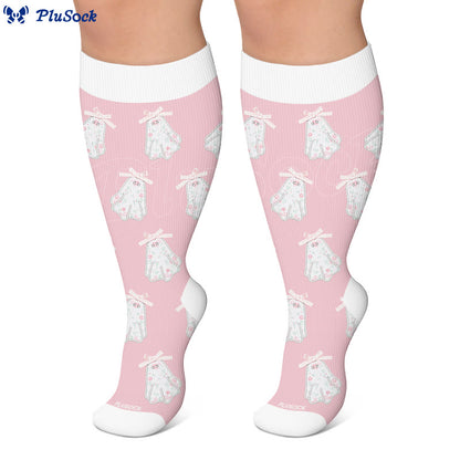 Plus Size Stripe Spider Ghost Kompressionsstrümpfe - image 6