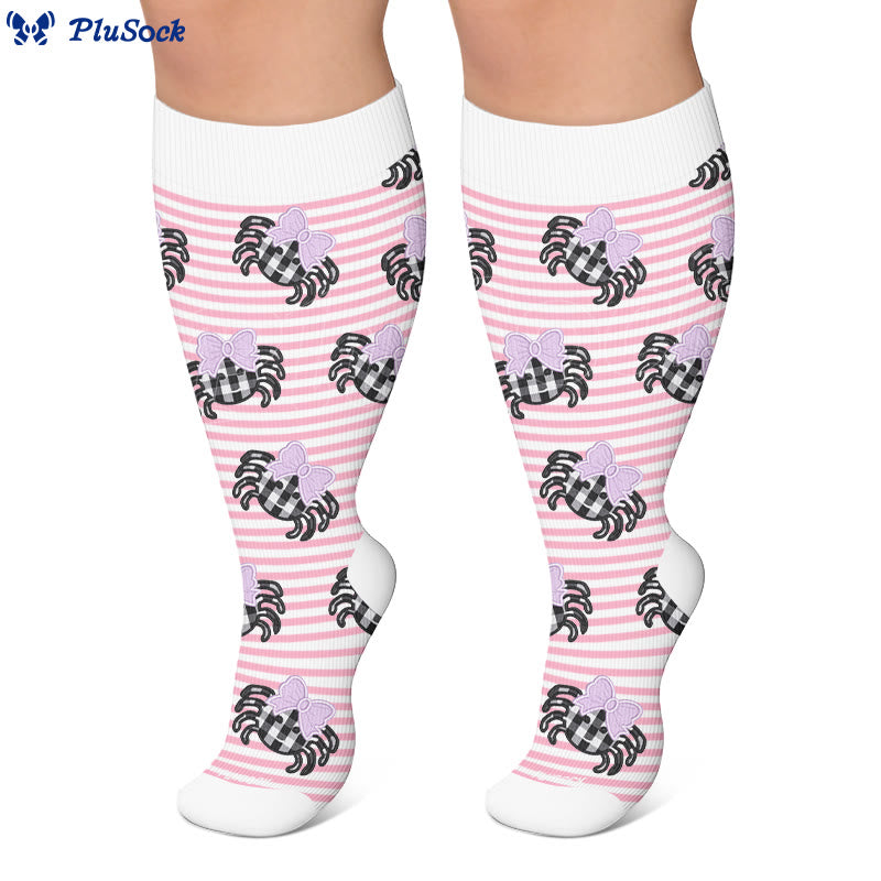 Plus Size Stripe Spider Ghost Kompressionsstrümpfe - image 8