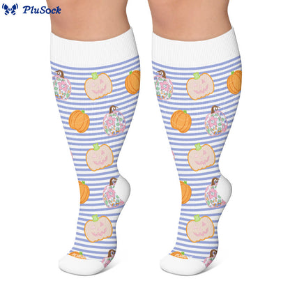 Plus Size Stripe Spider Ghost Kompressionsstrümpfe - image 10