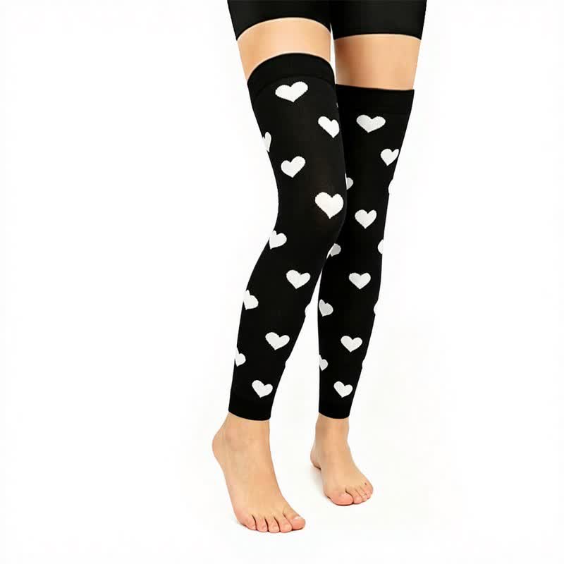 Schwarze und pinke Kompressionsärmel mit Farbblock-Design, oberschenkelhoch (3 Paar) - Schwarz - L/XL - image 2