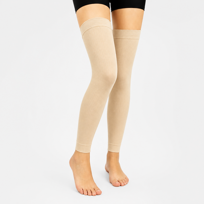 Oberschenkelhohe Kompressionsärmel in Unifarben (3 Paar) - Nackt - L/XL - image 1