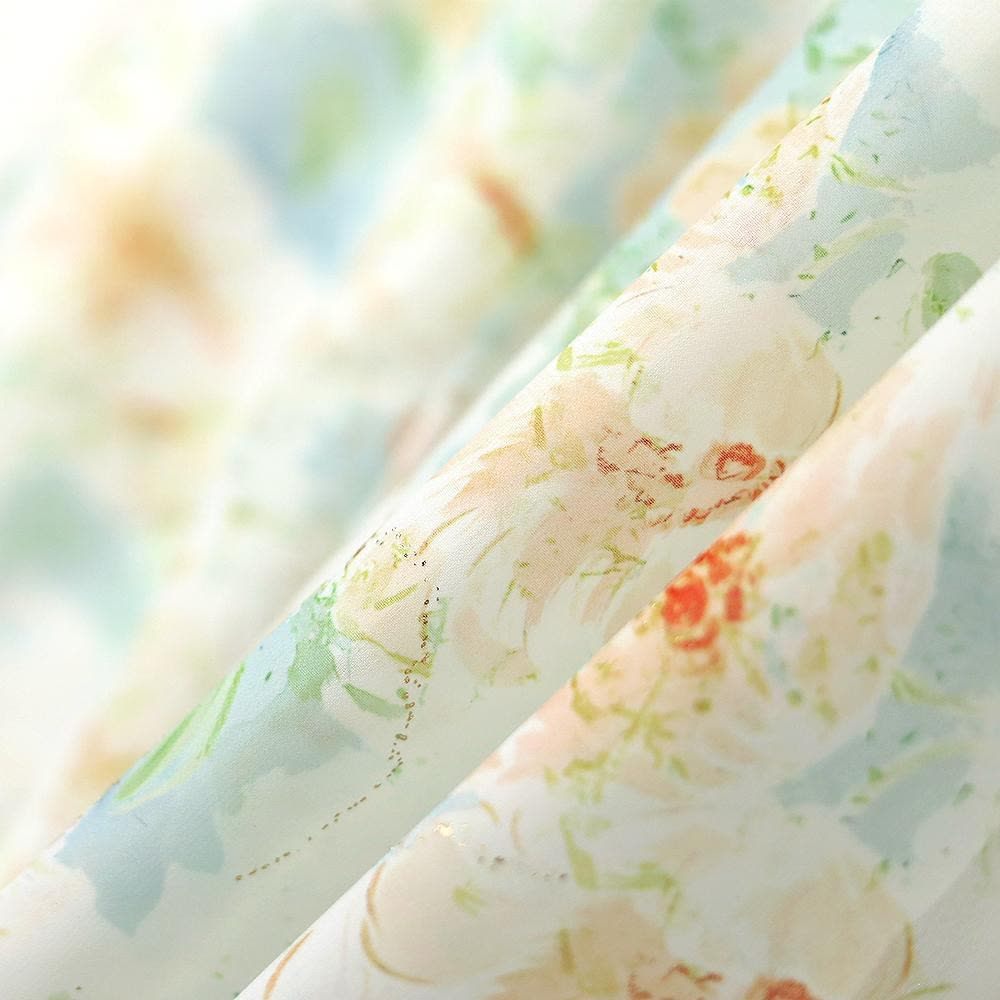 Sommer-Maxikleid in Übergröße mit eckigem Ausschnitt, Spitzenbesatz, Blumenmuster und Puffärmeln, Spitzenbesatz und Blumenmuster - image 4