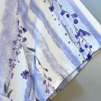 Sommer-Maxikleid in Übergröße, locker geschnitten, mit Blumenmuster und Streifen, Stehkragen - image 3