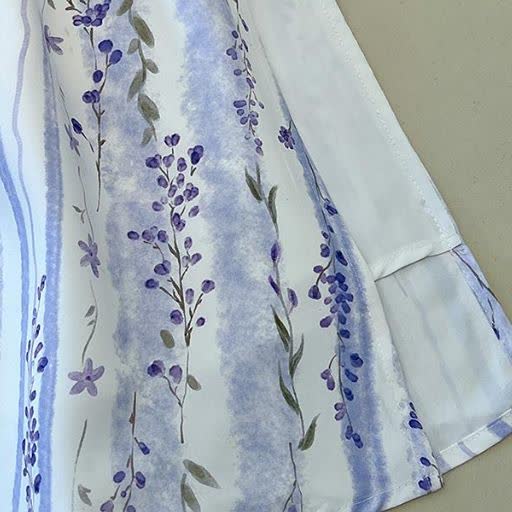 Sommer-Maxikleid in Übergröße, locker geschnitten, mit Blumenmuster und Streifen, Stehkragen - image 4
