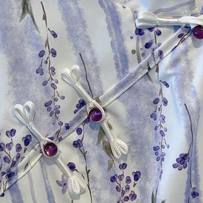 Sommer-Maxikleid in Übergröße, locker geschnitten, mit Blumenmuster und Streifen, Stehkragen - image 2