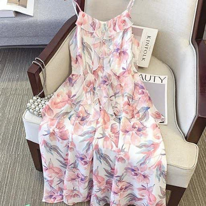 Set aus transparentem Cardigan in Übergröße, leichtem Sommerkleid mit Blumenmuster, Rüschen und V-Ausschnitt - image 5