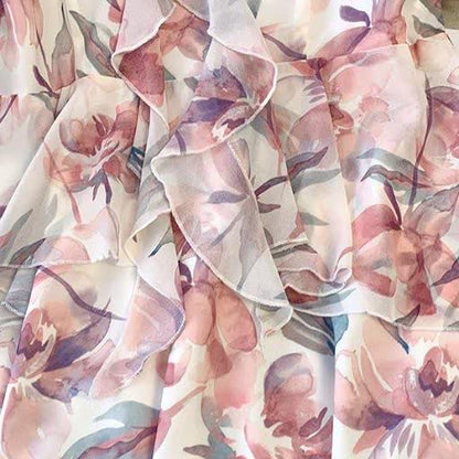 Set aus transparentem Cardigan in Übergröße, leichtem Sommerkleid mit Blumenmuster, Rüschen und V-Ausschnitt - image 7