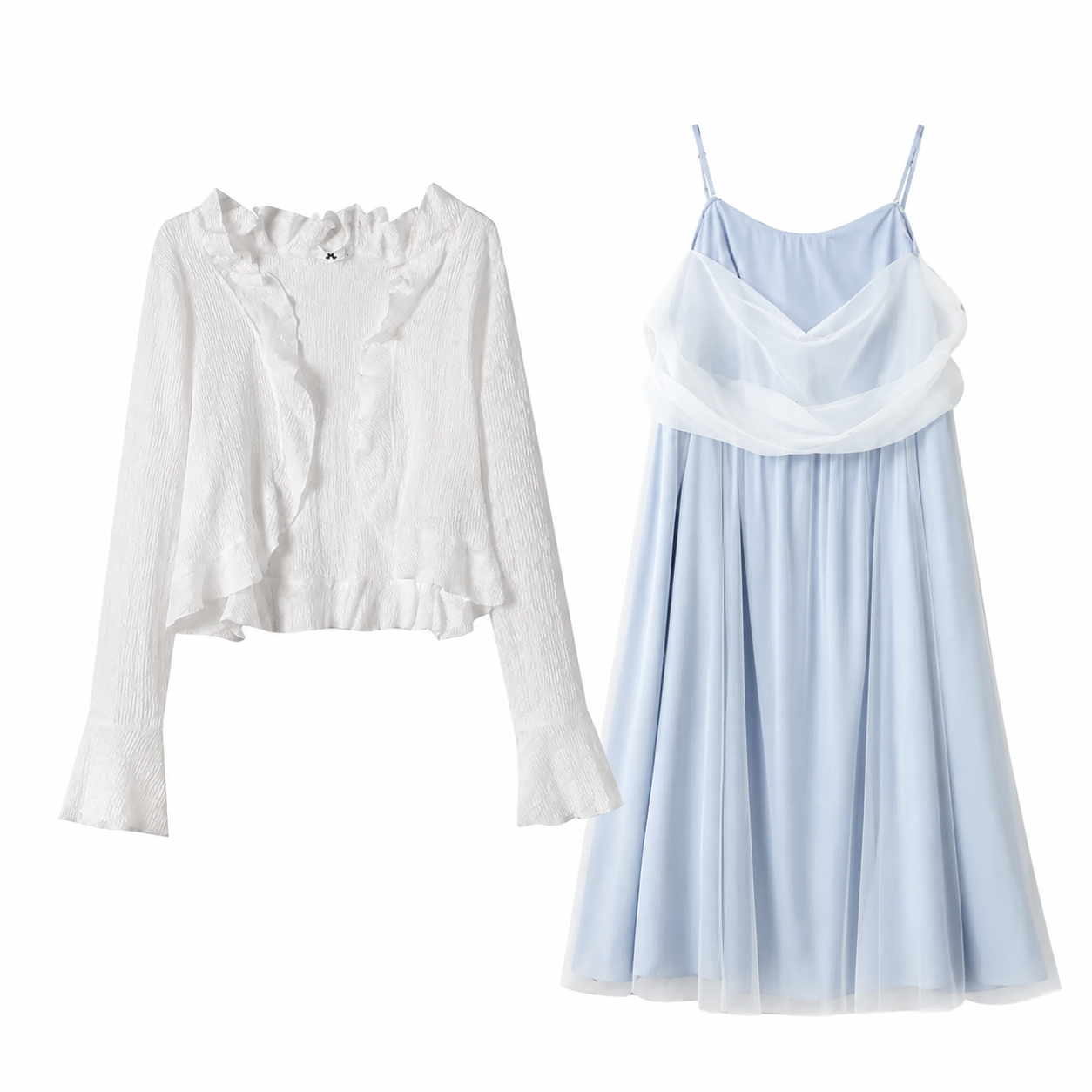 Plus Size Empire-Taille, figurbetontes, ausgestelltes A-Linien-Sommerkleid-Set - 2-teiliges Set - 6XL - image 0