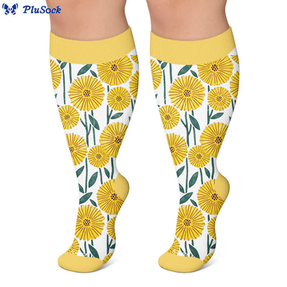 Daisy Bloom Kompressionsstrümpfe in Übergröße - image 6