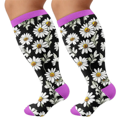 Daisy Bloom Kompressionsstrümpfe in Übergröße - image 8