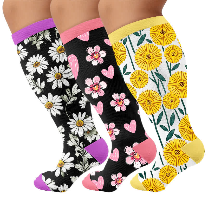 Daisy Bloom Kompressionsstrümpfe in Übergröße - image 7
