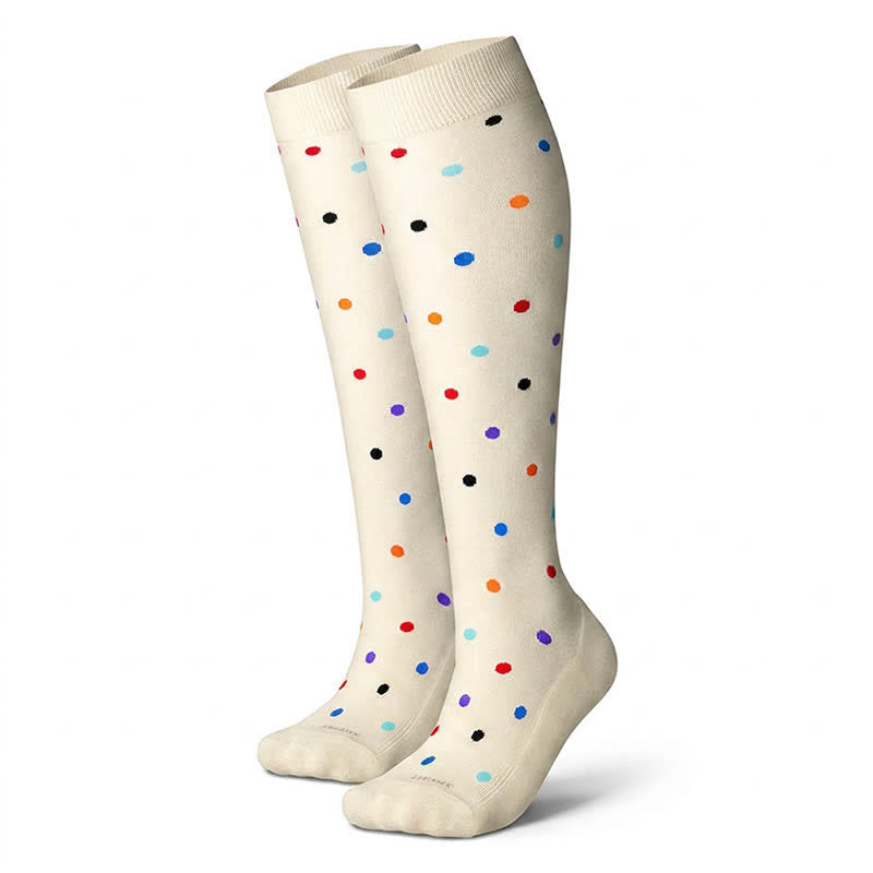Gepunktete Kompressionsstrümpfe (3 Paar) - Beige - L/XL - image 10