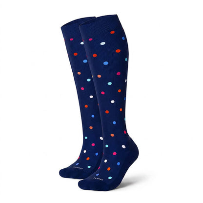 Gepunktete Kompressionsstrümpfe (3 Paar) - Marineblau - L/XL - image 13