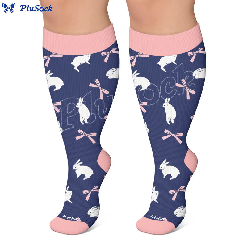 Plus Size Navy Bunny Kompressionsstrümpfe - image 4