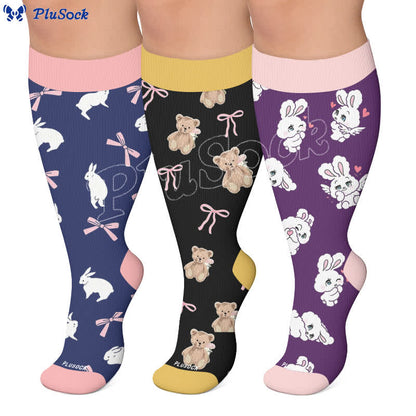 Plus Size Navy Bunny Kompressionsstrümpfe - image 0