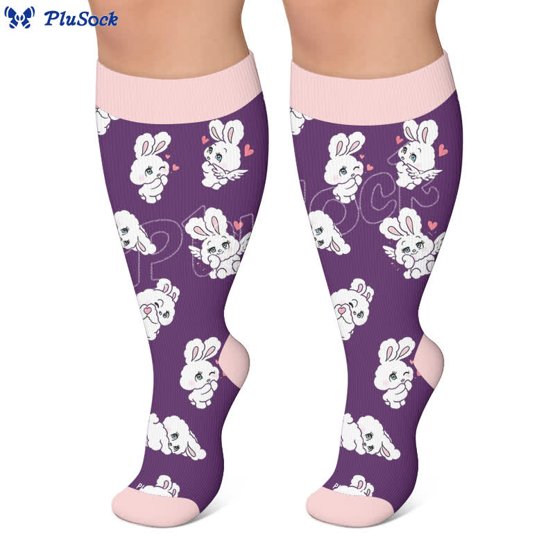 Plus Size Navy Bunny Kompressionsstrümpfe - image 6
