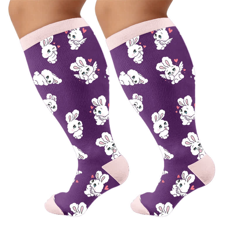Plus Size Navy Bunny Kompressionsstrümpfe - image 10