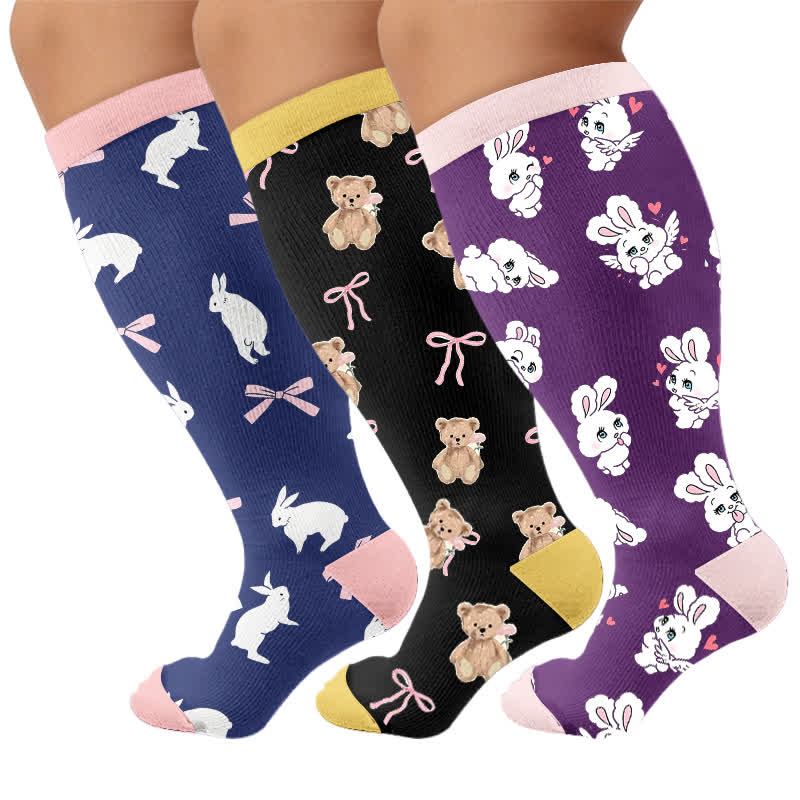 Plus Size Navy Bunny Kompressionsstrümpfe - image 7