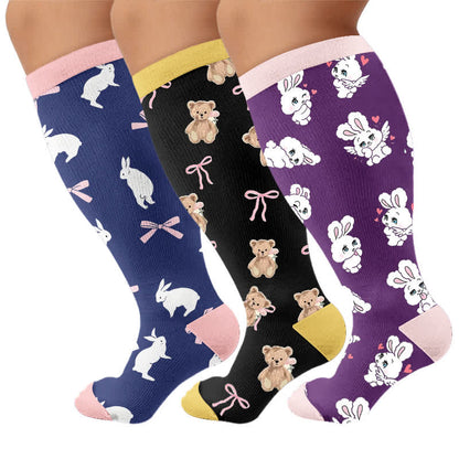 Plus Size Navy Bunny Kompressionsstrümpfe - image 7