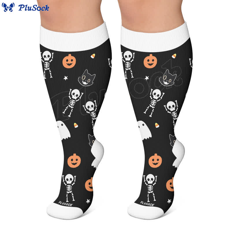 Plus Size Midnight Mischief Halloween Kompressionsstrümpfe - image 5