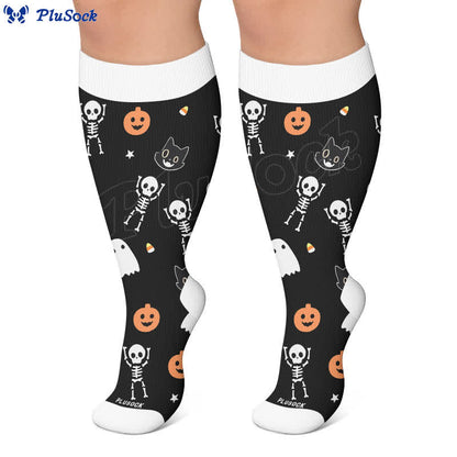 Plus Size Midnight Mischief Halloween Kompressionsstrümpfe - image 5