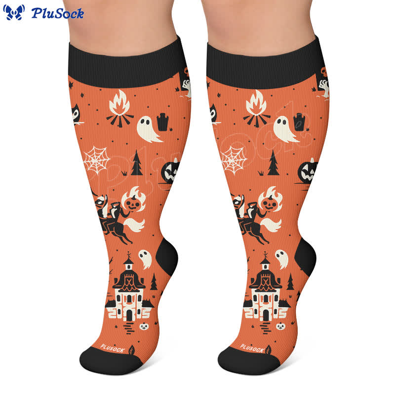 Plus Size Midnight Mischief Halloween Kompressionsstrümpfe - image 7
