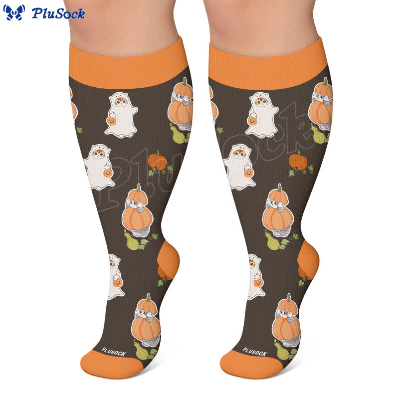 Purranormal Pumpkin Night Kompressionsstrümpfe in Übergröße - image 5