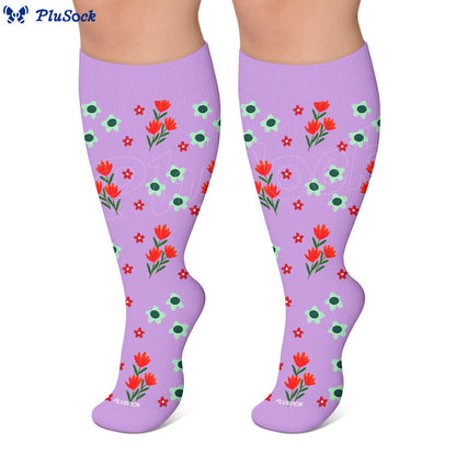 Plus Size Floral Beach Kompressionsstrümpfe - image 10