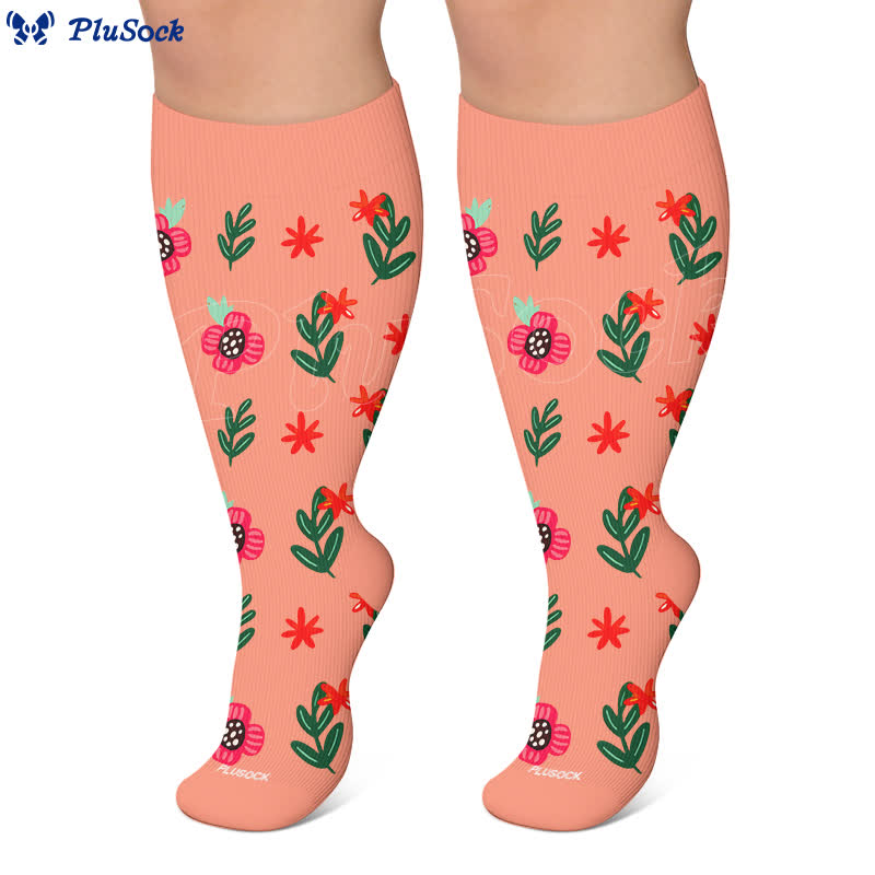 Plus Size Floral Beach Kompressionsstrümpfe - image 6