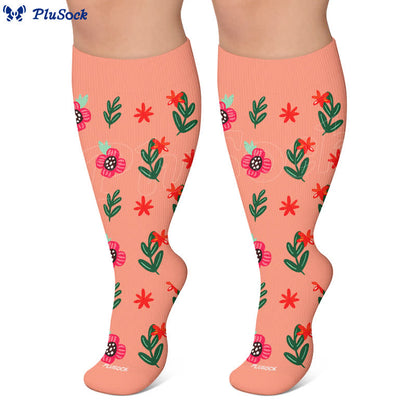 Plus Size Floral Beach Kompressionsstrümpfe - image 6