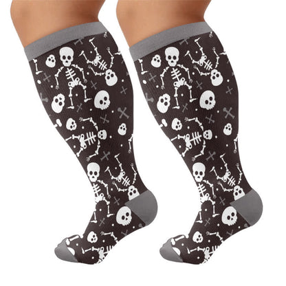 Plus Size Webs Bone Parade Kompressionsstrümpfe - Schwarz - 4XL - image 10