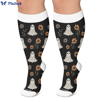 Plus Size Ghostly Autumn Tales Kompressionsstrümpfe - image 6