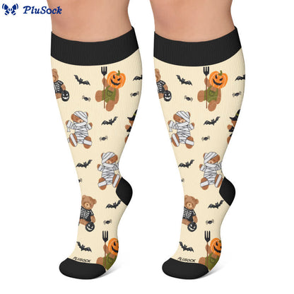 Plus Size Ghostly Autumn Tales Kompressionsstrümpfe - image 5