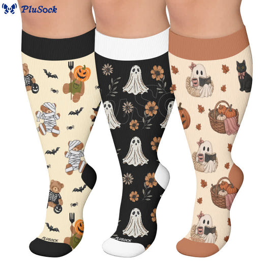 Plus Size Ghostly Autumn Tales Kompressionsstrümpfe - image 0