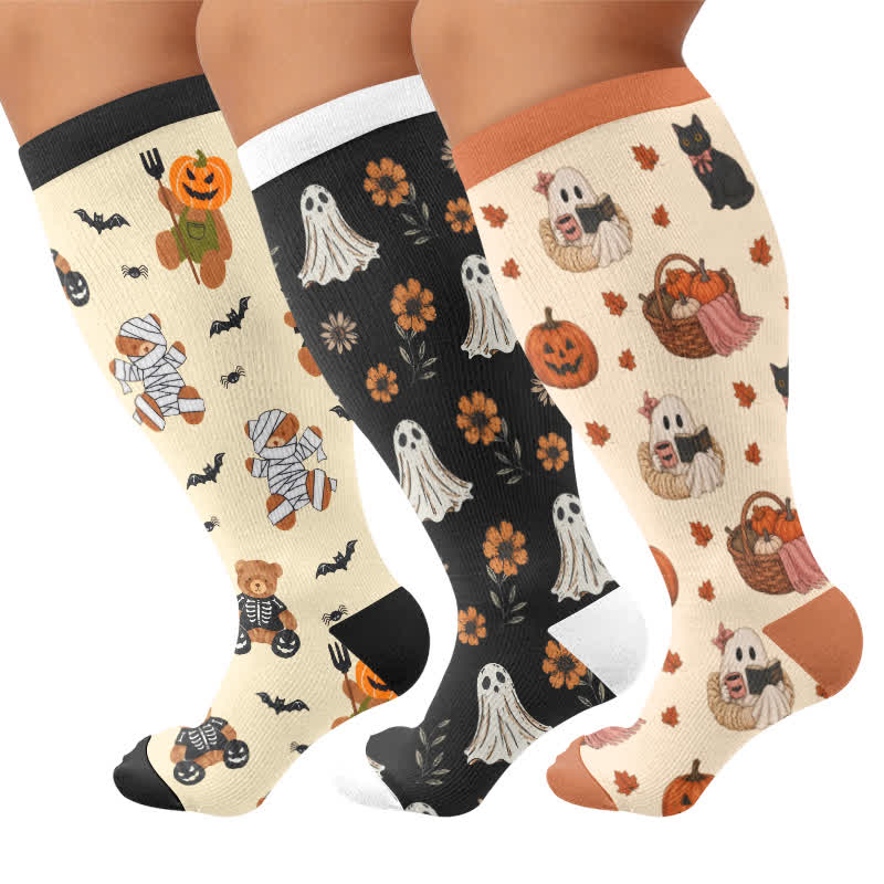 Plus Size Ghostly Autumn Tales Kompressionsstrümpfe - image 4