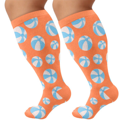 Ocean Wave Kompressionsstrümpfe in Übergröße - Orange - 4XL - image 9
