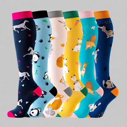 Pferde-Panda-Kaninchen-Kompressionsstrümpfe (6 Paar) - image 1