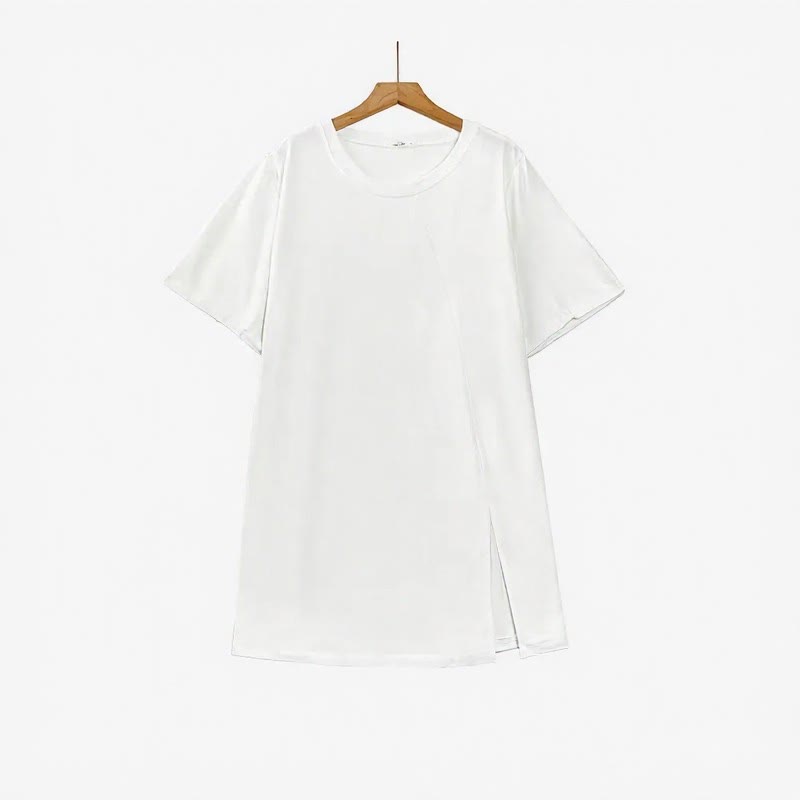 Lässige Blusen mit asymmetrischem Seitenschlitz - Weiß - 6XL - image 1
