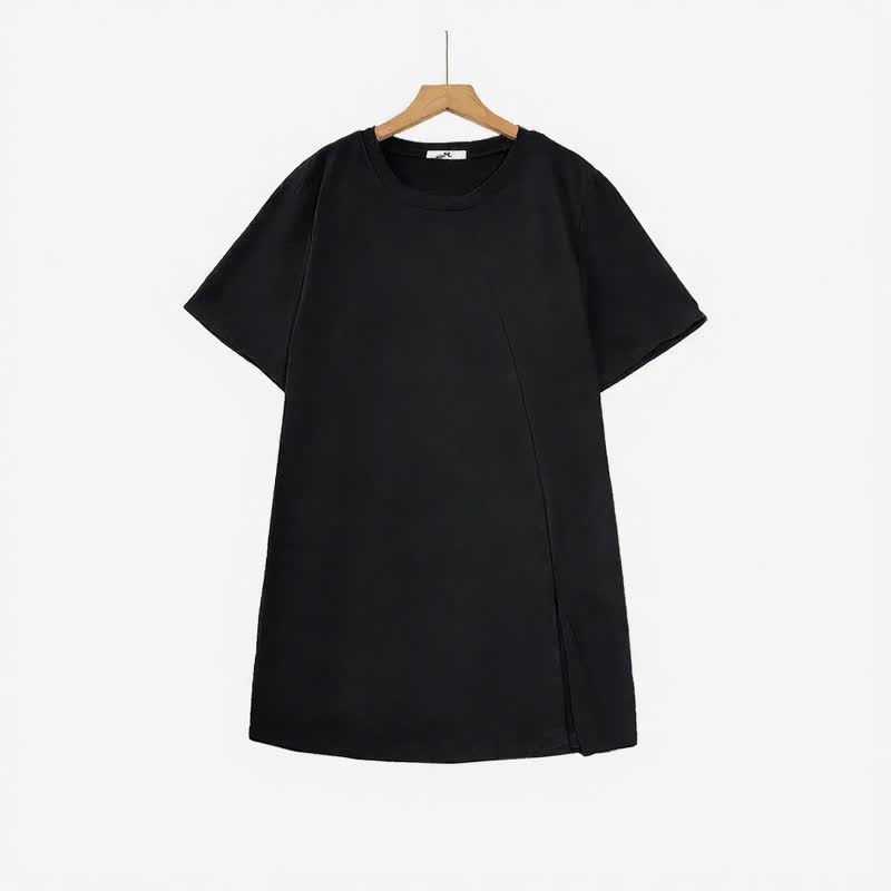 Lässige Blusen mit asymmetrischem Seitenschlitz - Schwarz - 6XL - image 2