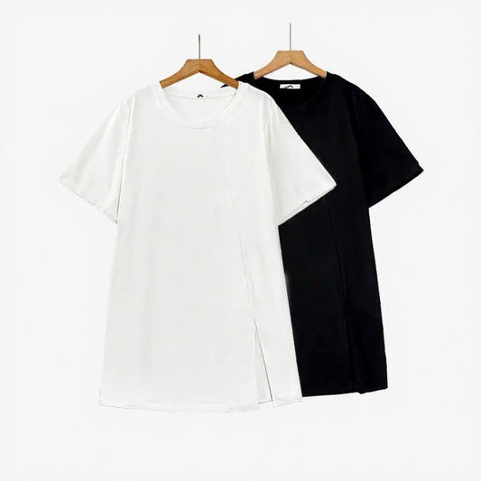 Lässige Blusen mit asymmetrischem Seitenschlitz - image 0
