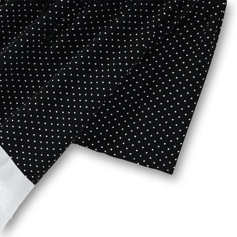 Tunika-Top mit Polka-Dots, Bindekragen und Rüschensaum - image 2